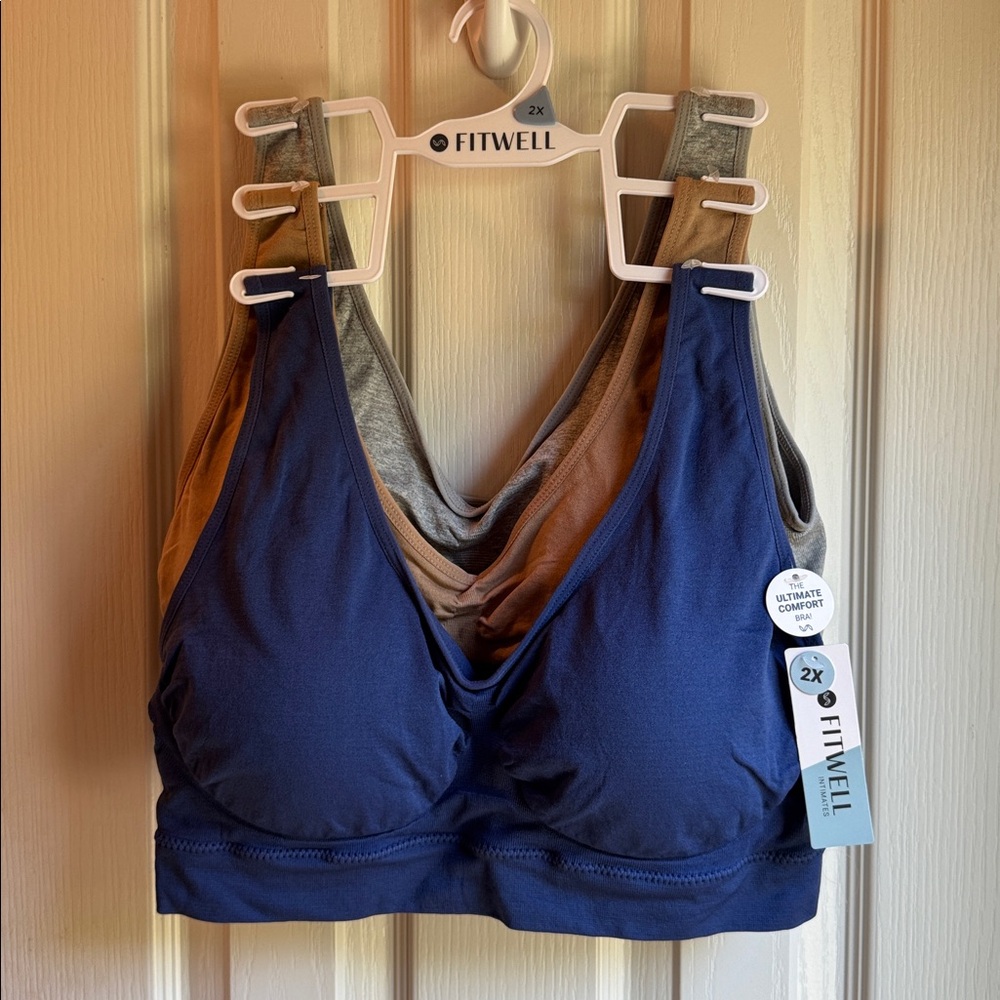 NWT SET OF THREE FITWELL WIRELESS COMFORT BRAS